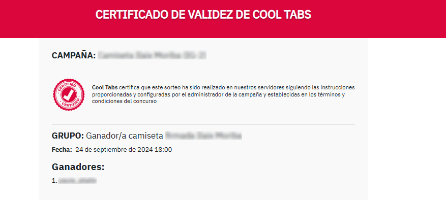 Certificado de validez