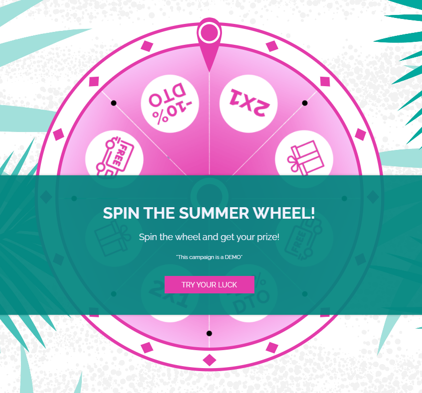 wheel with prize sections and default section example