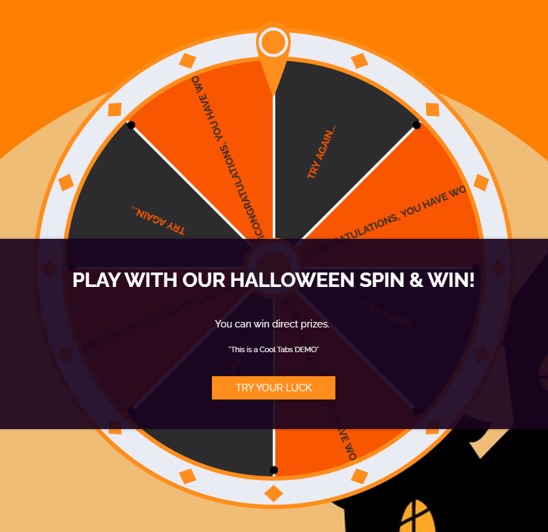 wheel with try your luck button