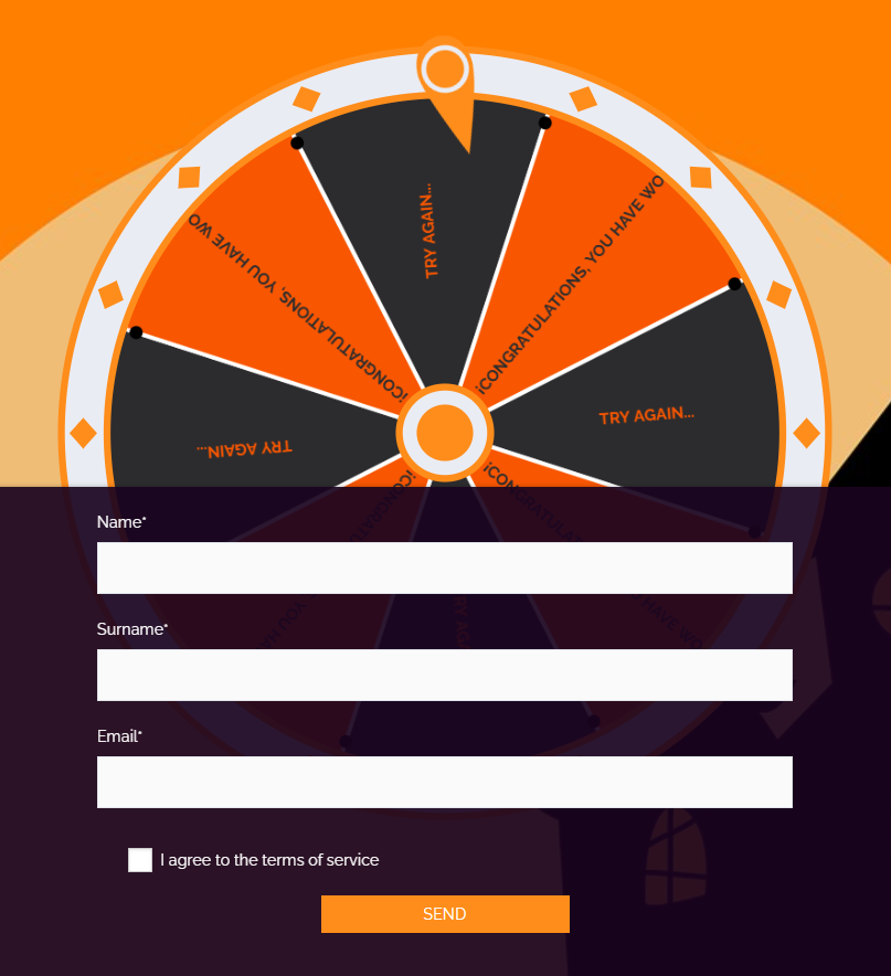 wheel displayed on the data form